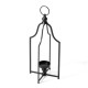 Glitzhome 22.00"H Modern Farmhouse Black Metal Candle Lantern