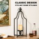 Glitzhome 22.00"H Modern Farmhouse Black Metal Candle Lantern