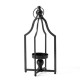 Glitzhome 16.50"H Modern Farmhouse Black Metal Candle Lantern