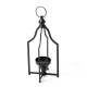 Glitzhome 16.50"H Modern Farmhouse Black Metal Candle Lantern