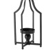 Glitzhome 16.50"H Modern Farmhouse Black Metal Candle Lantern