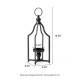 Glitzhome 16.50"H Modern Farmhouse Black Metal Candle Lantern