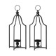 Glitzhome 22.00"H Modern Farmhouse Black Metal Candle Lantern, Set of 2