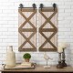 Glitzhome 35.25"H Farmhouse Wooden Barn Door Wall Decor, Set of 2