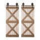 Glitzhome 35.25"H Farmhouse Wooden Barn Door Wall Decor, Set of 2