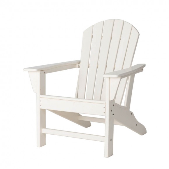 Elm PLUS Eco-Friendly White Recycled Plastic Outdoor Adirondack Chair