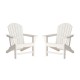 Elm PLUS Eco-Friendly White Recycled Plastic Outdoor Adirondack Chairs, Set of 2