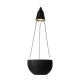 Glitzhome 30"H Solar Lighted Black Plastic Hanging Planter