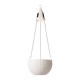 Glitzhome 30"H Solar Lighted White Plastic Hanging Planter