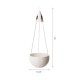 Glitzhome 30"H Solar Lighted White Plastic Hanging Planter