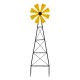 Glitzhome 44"H Metal Yellow Wind Spinner Yard Stake