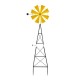 Glitzhome 44"H Metal Yellow Wind Spinner Yard Stake