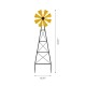 Glitzhome 44"H Metal Yellow Wind Spinner Yard Stake