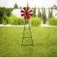 Glitzhome 44"H Metal Red Wind Spinner Yard Stake