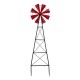 Glitzhome 44"H Metal Red Wind Spinner Yard Stake