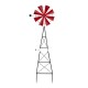 Glitzhome 44"H Metal Red Wind Spinner Yard Stake