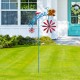 Glitzhome 48"H Metal Bicycle Wind Spinner Welcome Yard Stake