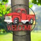 Glitzhome 20"D Farmhouse Metal Truck "WELCOME" Sign Wall Decor