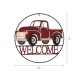 Glitzhome 20"D Farmhouse Metal Truck "WELCOME" Sign Wall Decor