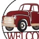 Glitzhome 20"D Farmhouse Metal Truck "WELCOME" Sign Wall Decor