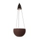 Glitzhome 30"H Solar Lighted Brown Plastic Hanging Basket/Planter