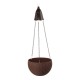 Glitzhome 30"H Solar Lighted Brown Plastic Hanging Basket/Planter