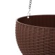 Glitzhome 30"H Solar Lighted Brown Plastic Hanging Basket/Planter