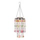 Glitzhome 18.75"H Solar Lighted Hanging Décor with Multicolored Acrylic Jewel Beads