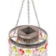 Glitzhome 18.75"H Solar Lighted Hanging Décor with Multicolored Acrylic Jewel Beads