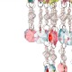 Glitzhome 18.75"H Solar Lighted Hanging Décor with Multicolored Acrylic Jewel Beads