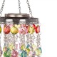 Glitzhome 18.75"H Solar Lighted Hanging Décor with Multicolored Acrylic Jewel Beads