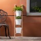 Glitzhome 42"H Enameled Metal/Wood 3-Tier Leaning Ladder Plant Stand