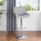 Glitzhome Mid-century Modern Gray Adjustable Height Swivel Bar Stool