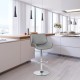 Glitzhome Mid-century Modern Gray Adjustable Height Swivel Bar Stool