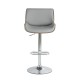 Glitzhome Mid-century Modern Gray Adjustable Height Swivel Bar Stool