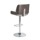 Glitzhome Mid-century Modern Gray Adjustable Height Swivel Bar Stool