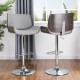 Glitzhome Mid-century Modern Gray Adjustable Height Swivel Bar Stool, Set of 2