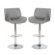 Glitzhome Mid-century Modern Gray Adjustable Height Swivel Bar Stool, Set of 2