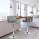 Glitzhome Mid-century Modern Gray Adjustable Height Swivel Bar Stool, Set of 2