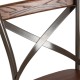 Glitzhome 43"H Rustic Steel Bar Stool with Solid Elm Wood Seat and Back Support, Set of 2