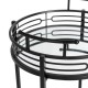 Glitzhome 29.5"H Black Deluxe 2-Tier Metal Round Mirrored Bar Cart