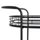 Glitzhome 30.75"H Black Deluxe 2-Tier Metal Oval Mirrored Bar Cart