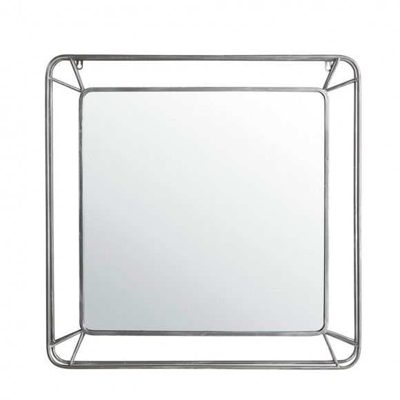 Glitzhome 29.50"H Oversized Square Wall Mirror with Metal Frame