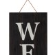 Glitzhome 42"H Wooden Black WELCOME Porch Sign with Metal Planter