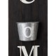 Glitzhome 42"H Wooden Black WELCOME Porch Sign with Metal Planter