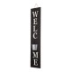 Glitzhome 42"H Wooden Black WELCOME Porch Sign with Metal Planter