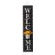 Glitzhome 42"H Wooden Black WELCOME Porch Sign with Metal Planter