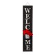 Glitzhome 42"H Wooden Black WELCOME Porch Sign with Metal Planter