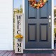 Glitzhome 42"H Wooden White WELCOME Porch Sign with Metal Planter