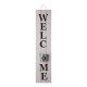 Glitzhome 42"H Wooden White WELCOME Porch Sign with Metal Planter